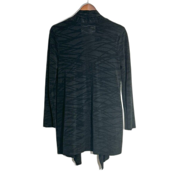 Calvin Klein Cardigan Open Front Black Semi Sheer Mesh Stretch Long Sleeve - Picture 3 of 9